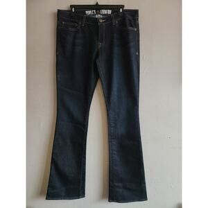 NWOT women's 31" People's Liberation jeans dark wash low rise flare star pocket